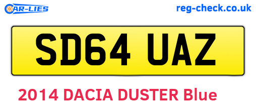 SD64UAZ are the vehicle registration plates.