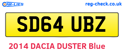 SD64UBZ are the vehicle registration plates.
