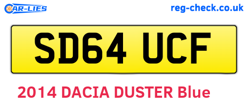 SD64UCF are the vehicle registration plates.
