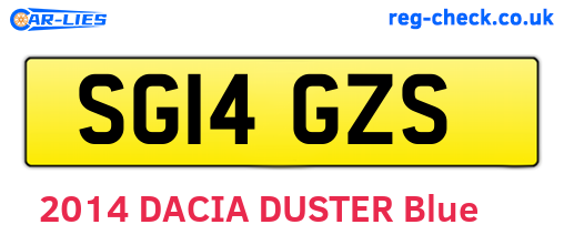 SG14GZS are the vehicle registration plates.