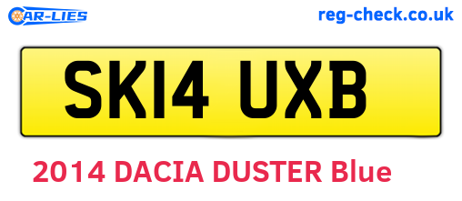 SK14UXB are the vehicle registration plates.