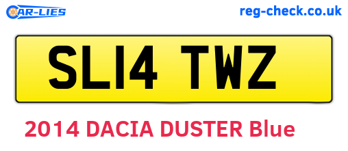SL14TWZ are the vehicle registration plates.