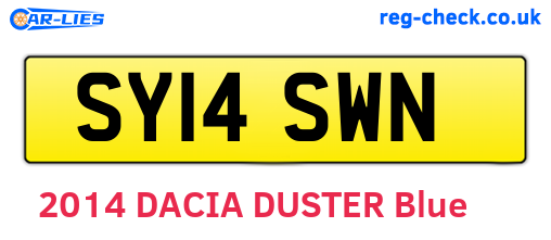 SY14SWN are the vehicle registration plates.
