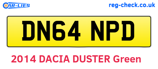 DN64NPD are the vehicle registration plates.
