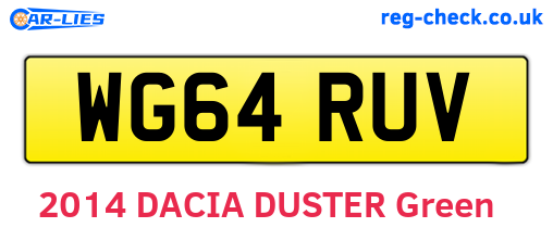WG64RUV are the vehicle registration plates.