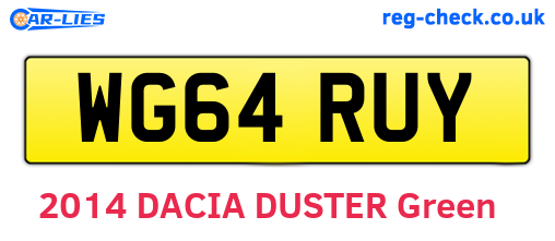 WG64RUY are the vehicle registration plates.