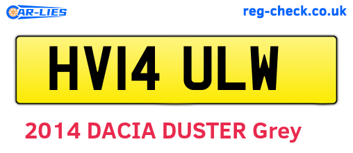 HV14ULW are the vehicle registration plates.