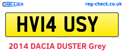 HV14USY are the vehicle registration plates.