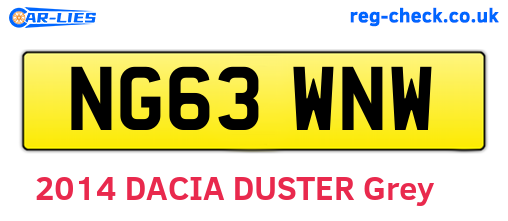 NG63WNW are the vehicle registration plates.