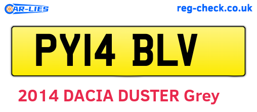 PY14BLV are the vehicle registration plates.