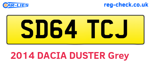 SD64TCJ are the vehicle registration plates.