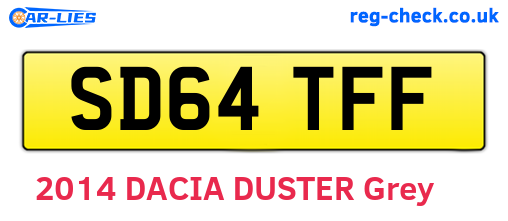 SD64TFF are the vehicle registration plates.