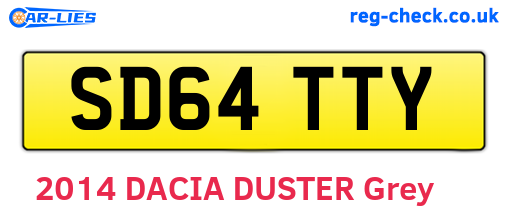 SD64TTY are the vehicle registration plates.