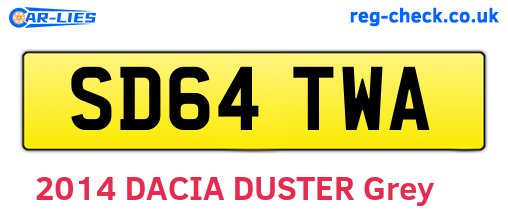 SD64TWA are the vehicle registration plates.