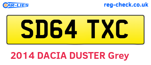 SD64TXC are the vehicle registration plates.
