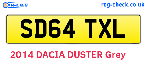 SD64TXL are the vehicle registration plates.