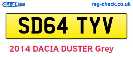 SD64TYV are the vehicle registration plates.