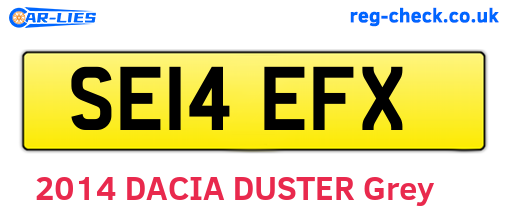 SE14EFX are the vehicle registration plates.