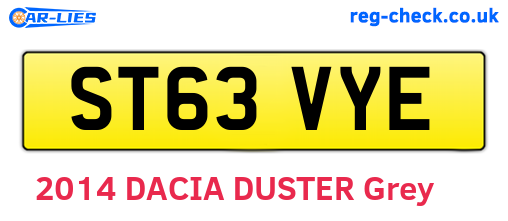 ST63VYE are the vehicle registration plates.
