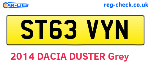 ST63VYN are the vehicle registration plates.
