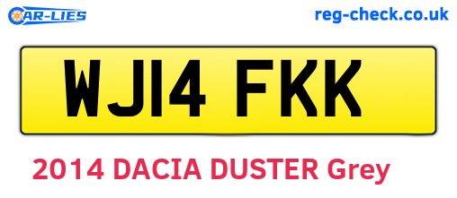 WJ14FKK are the vehicle registration plates.