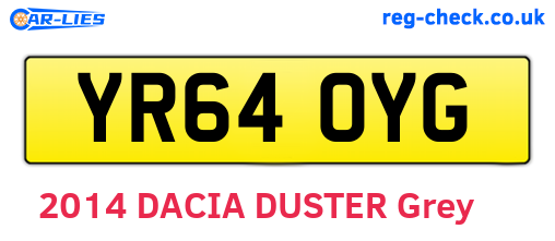 YR64OYG are the vehicle registration plates.
