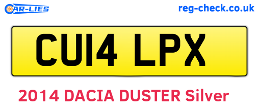 CU14LPX are the vehicle registration plates.