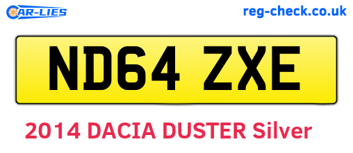 ND64ZXE are the vehicle registration plates.