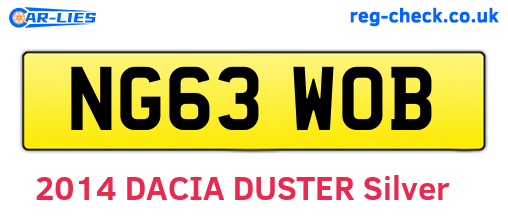 NG63WOB are the vehicle registration plates.
