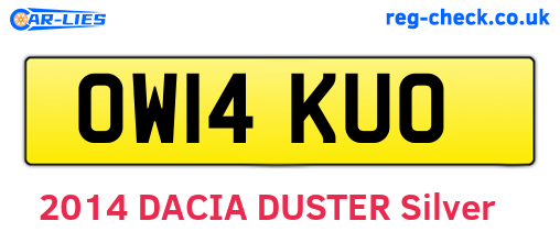 OW14KUO are the vehicle registration plates.