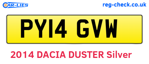 PY14GVW are the vehicle registration plates.