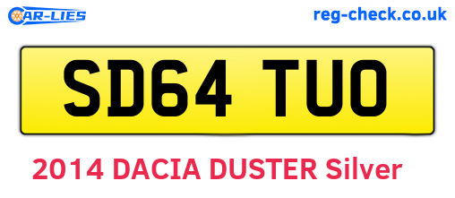 SD64TUO are the vehicle registration plates.