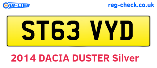 ST63VYD are the vehicle registration plates.