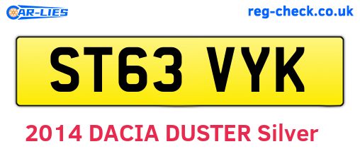 ST63VYK are the vehicle registration plates.
