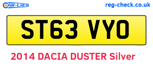 ST63VYO are the vehicle registration plates.
