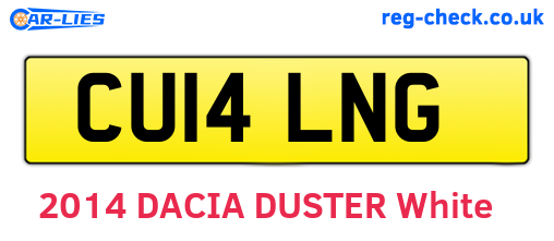 CU14LNG are the vehicle registration plates.