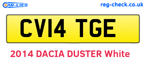 CV14TGE are the vehicle registration plates.