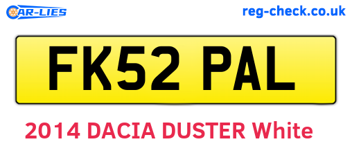 FK52PAL are the vehicle registration plates.