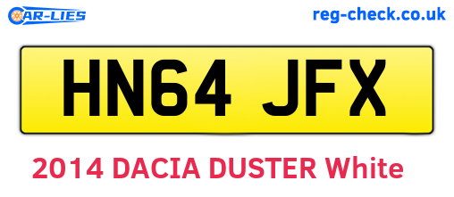 HN64JFX are the vehicle registration plates.