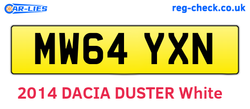 MW64YXN are the vehicle registration plates.