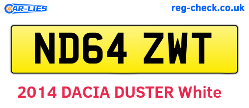 ND64ZWT are the vehicle registration plates.