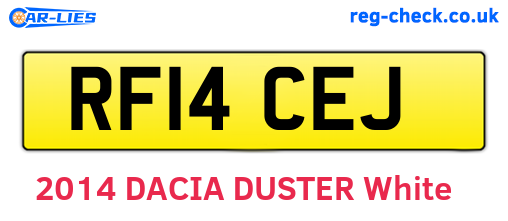 RF14CEJ are the vehicle registration plates.