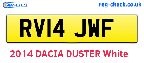 RV14JWF are the vehicle registration plates.