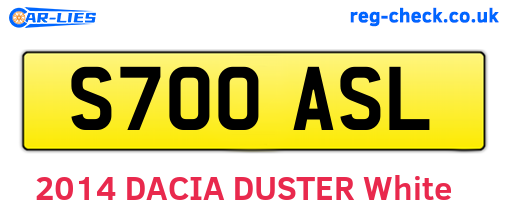 S700ASL are the vehicle registration plates.