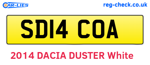 SD14COA are the vehicle registration plates.