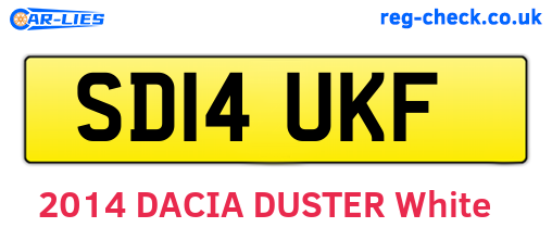 SD14UKF are the vehicle registration plates.