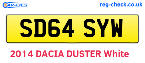 SD64SYW are the vehicle registration plates.