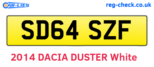 SD64SZF are the vehicle registration plates.