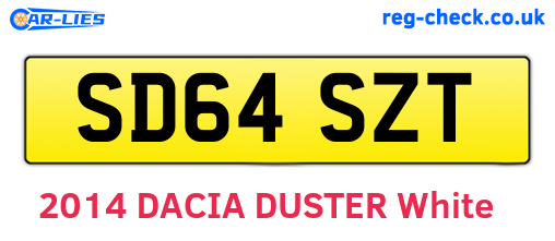 SD64SZT are the vehicle registration plates.