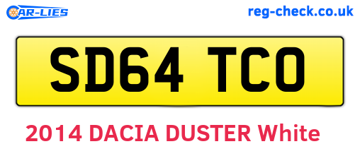 SD64TCO are the vehicle registration plates.